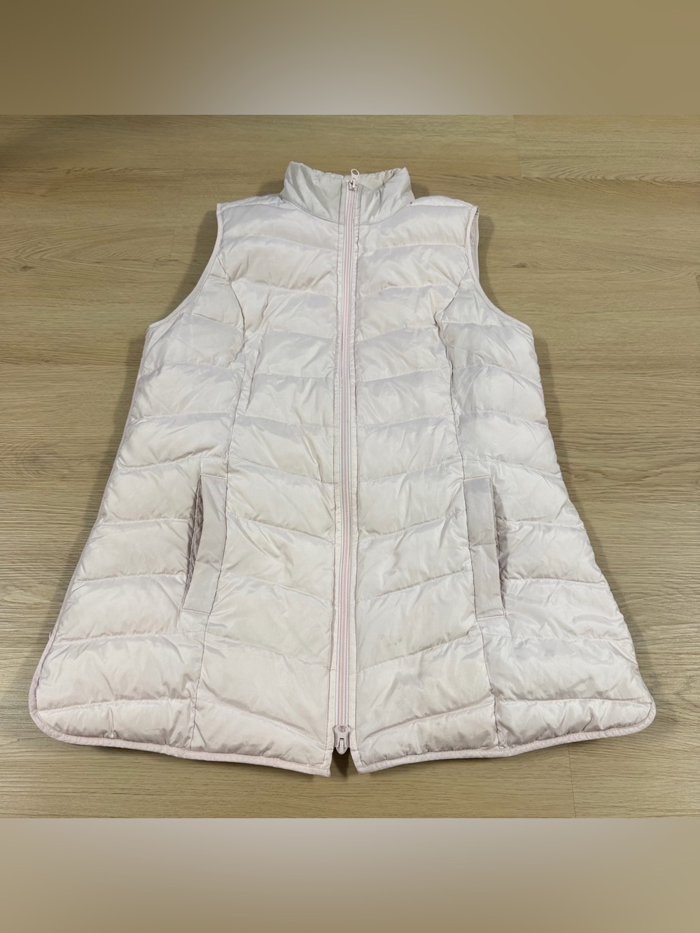 J. Jill Down Side-Zip Puffer Vest Size M Pink